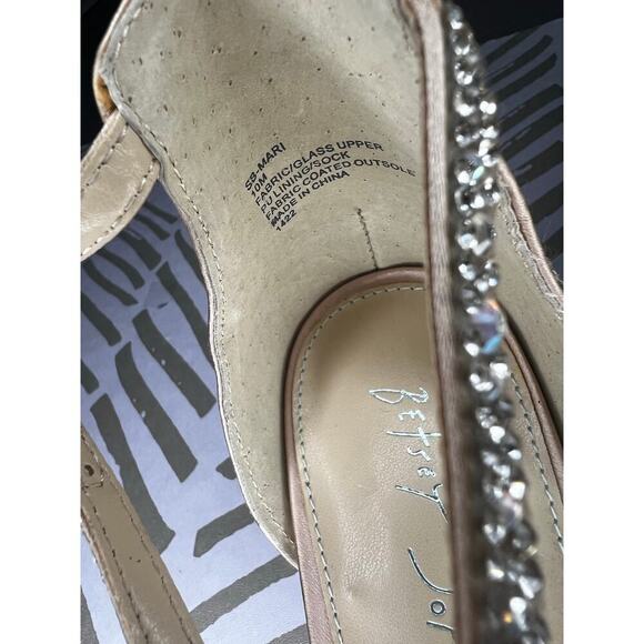 Betsey Johnson SB-Mari Champagne Rhinestone Ankle Strap Sandals - Picture 6 of 6